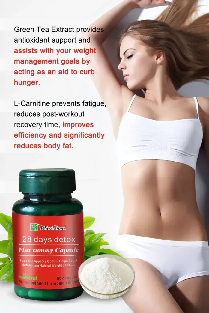 28 Days Detox Flat Tummy Capsules Supports Detoxification, Burns Belly Fat, Aids Weight Loss, Boosts Energy, Natural Herbal Ingredients