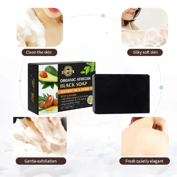 Organic African Black Soap With Avocado Oil & Argan Oil