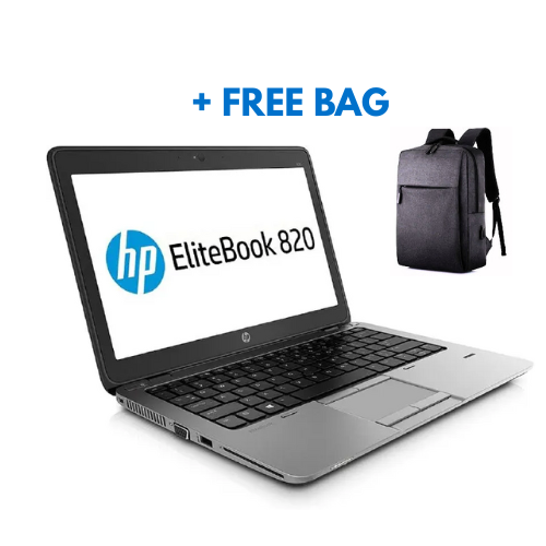 HP EliteBook 820 G1 Core I5 8GB RAM 256GB SSD, 12.5 Inches Windows 10 Pro, WIFI, Camera, Ultrabook PC Laptop +Free Bag