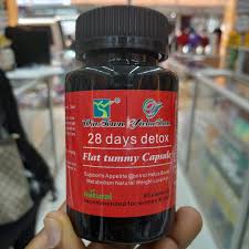 28 Days Detox Flat Tummy Capsules Supports Detoxification, Burns Belly Fat, Aids Weight Loss, Boosts Energy, Natural Herbal Ingredients