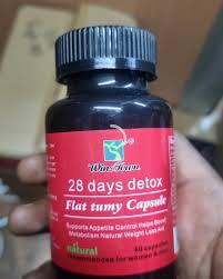 28 Days Detox Flat Tummy Capsules Supports Detoxification, Burns Belly Fat, Aids Weight Loss, Boosts Energy, Natural Herbal Ingredients