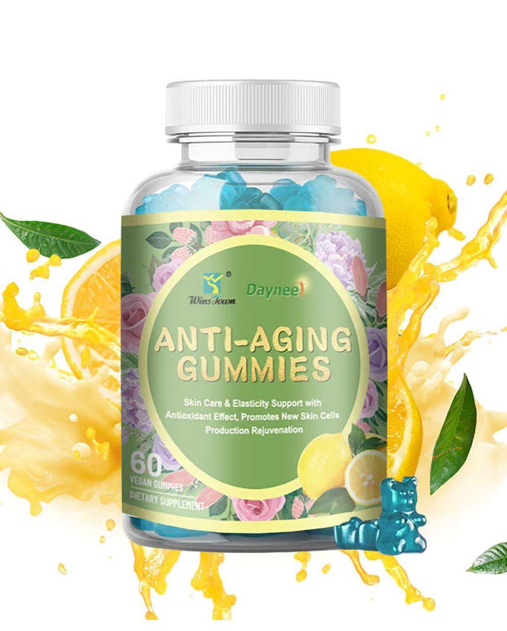 Daynee Anti-aging, Anti-wrinkle& Anti-acne Gummies 60Pcs For Skin Elasticity And Cells Renewal Tightens Improves Appearance of Pores Vitamin Supplement For Soft Skin