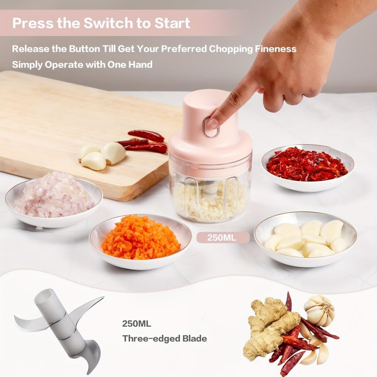 Electric Food Grinder Wireless Kitchen Choppers Portable Food Crusher Multifunctional Kitchen Mincer For Fruits Vegetables Meat Onion Nut Chilli Garlic Baby Food Process Grinder Seasoning Spice tools