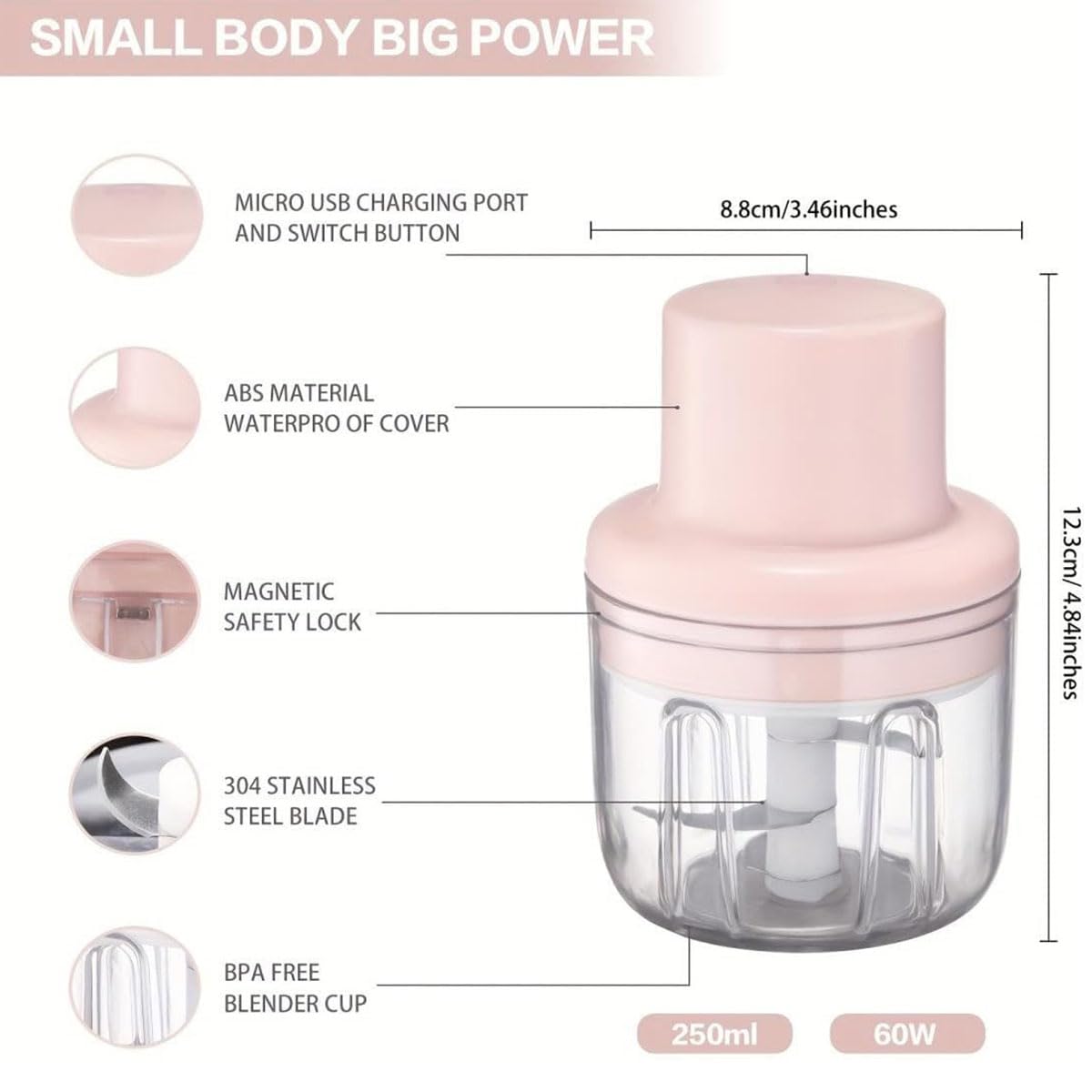 Electric Food Grinder Wireless Kitchen Choppers Portable Food Crusher Multifunctional Kitchen Mincer For Fruits Vegetables Meat Onion Nut Chilli Garlic Baby Food Process Grinder Seasoning Spice tools