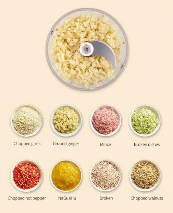 Electric Food Grinder Wireless Kitchen Choppers Portable Food Crusher Multifunctional Kitchen Mincer For Fruits Vegetables Meat Onion Nut Chilli Garlic Baby Food Process Grinder Seasoning Spice tools