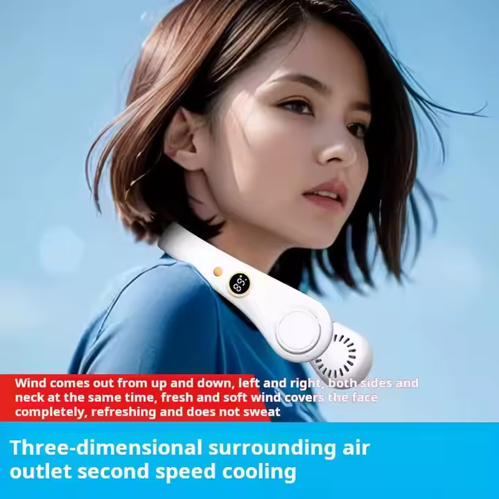New Fashionable Portable Hanging Neck Fan USB rechargeable Handheld fan without blades Wearable Quiet Fan for Outdoor Indoor Cooling Personal Fan Birthday Holiday Ideal Gift Men Women Summer Travel