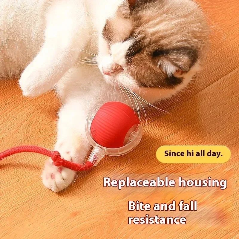 Smart Cat Teaser Ball Interactive Cat Toys LED Lights Obstacle Avoid USB Charging Multiple Sports Modes Jumping Ball Automatic Cat Teaser Ball Small Dog Toy Pet Excercise Cat Training Playing Cat Toy