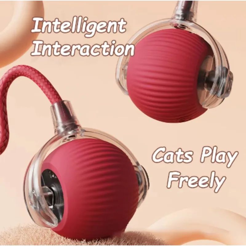 Smart Cat Teaser Ball Interactive Cat Toys LED Lights Obstacle Avoid USB Charging Multiple Sports Modes Jumping Ball Automatic Cat Teaser Ball Small Dog Toy Pet Excercise Cat Training Playing Cat Toy