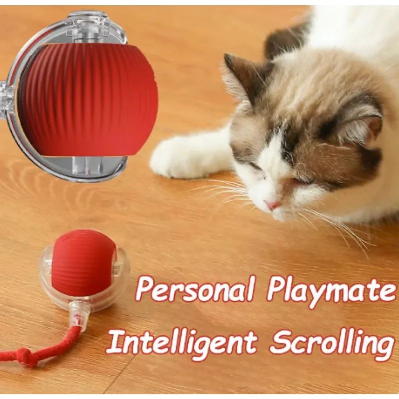 Smart Cat Teaser Ball Interactive Cat Toys LED Lights Obstacle Avoid USB Charging Multiple Sports Modes Jumping Ball Automatic Cat Teaser Ball Small Dog Toy Pet Excercise Cat Training Playing Cat Toy