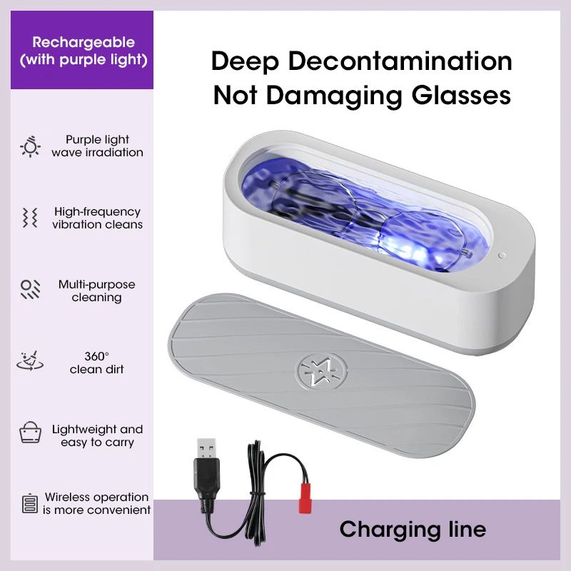 Upgraded Portable Ultrasonic Cleaning Machine High Frequency Vibration Washing Machine Cleaners Jewelry Glasses Watch Ring Necklaces Dentures Makeup tools Child's products Shaver Cleaning Tools