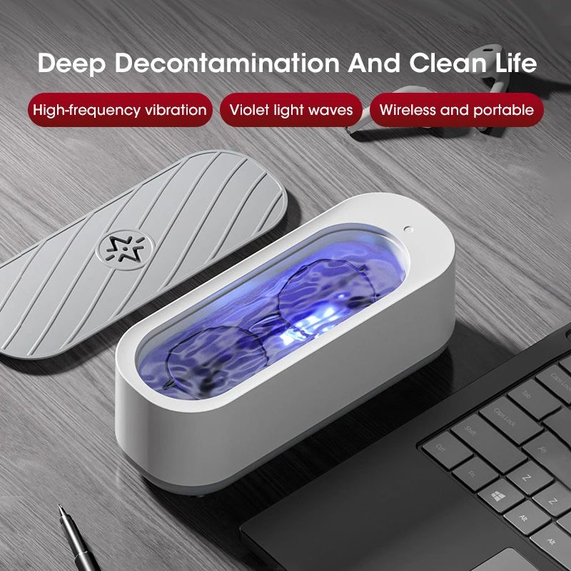 Upgraded Portable Ultrasonic Cleaning Machine High Frequency Vibration Washing Machine Cleaners Jewelry Glasses Watch Ring Necklaces Dentures Makeup tools Child's products Shaver Cleaning Tools