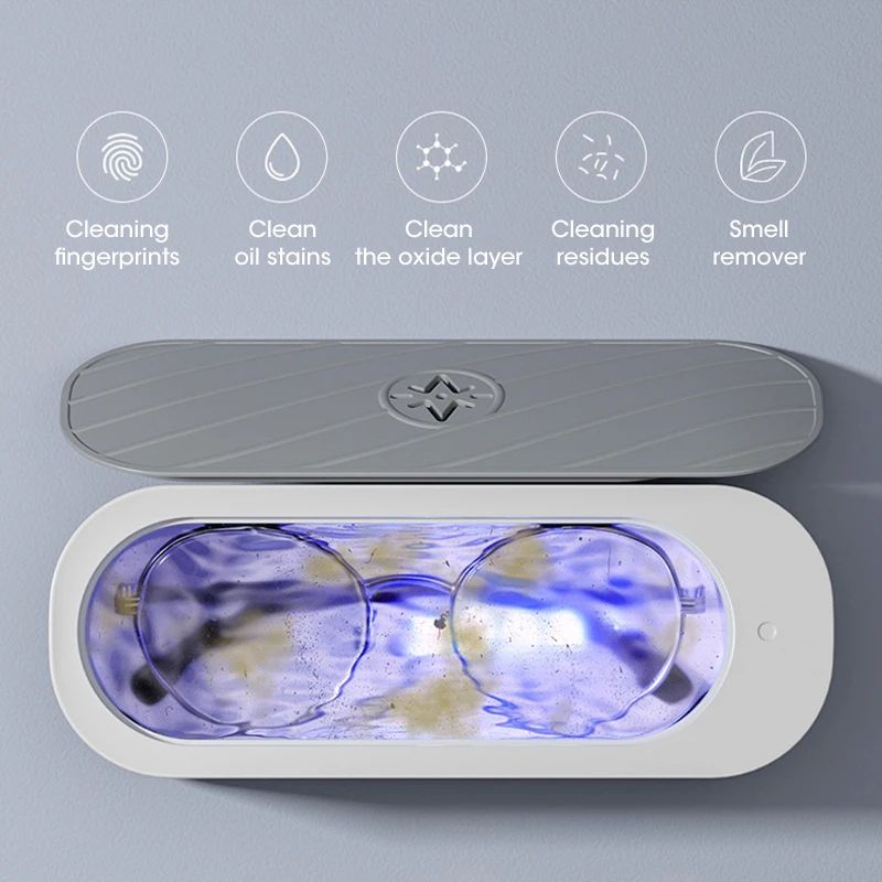 Upgraded Portable Ultrasonic Cleaning Machine High Frequency Vibration Washing Machine Cleaners Jewelry Glasses Watch Ring Necklaces Dentures Makeup tools Child's products Shaver Cleaning Tools