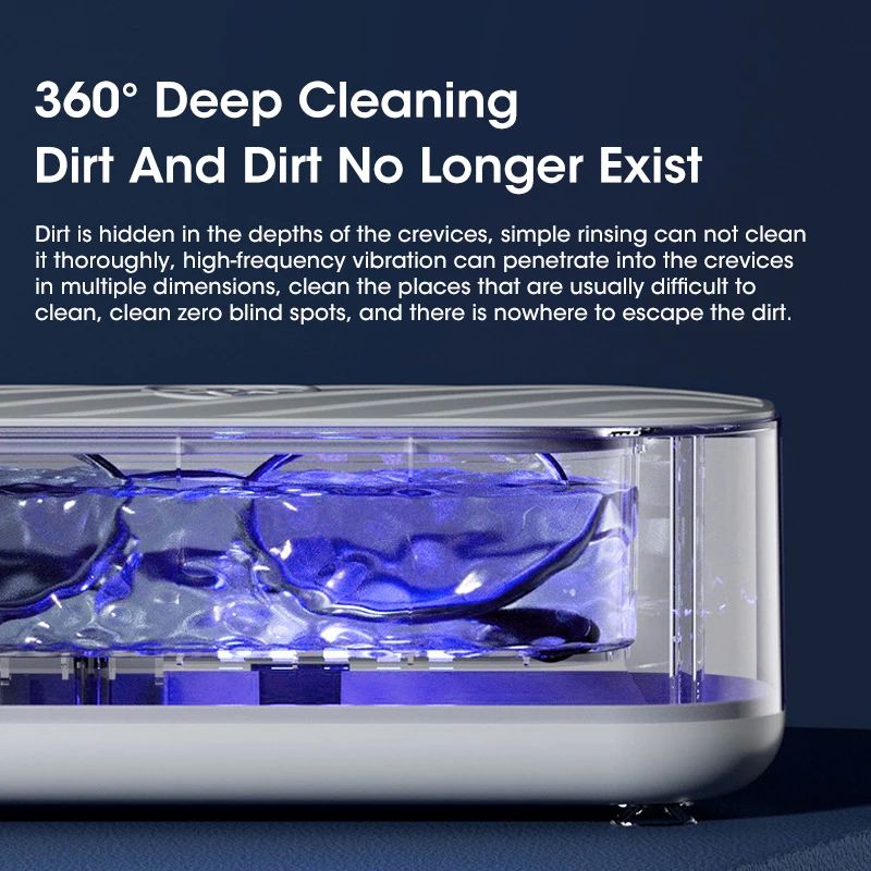 Upgraded Portable Ultrasonic Cleaning Machine High Frequency Vibration Washing Machine Cleaners Jewelry Glasses Watch Ring Necklaces Dentures Makeup tools Child's products Shaver Cleaning Tools