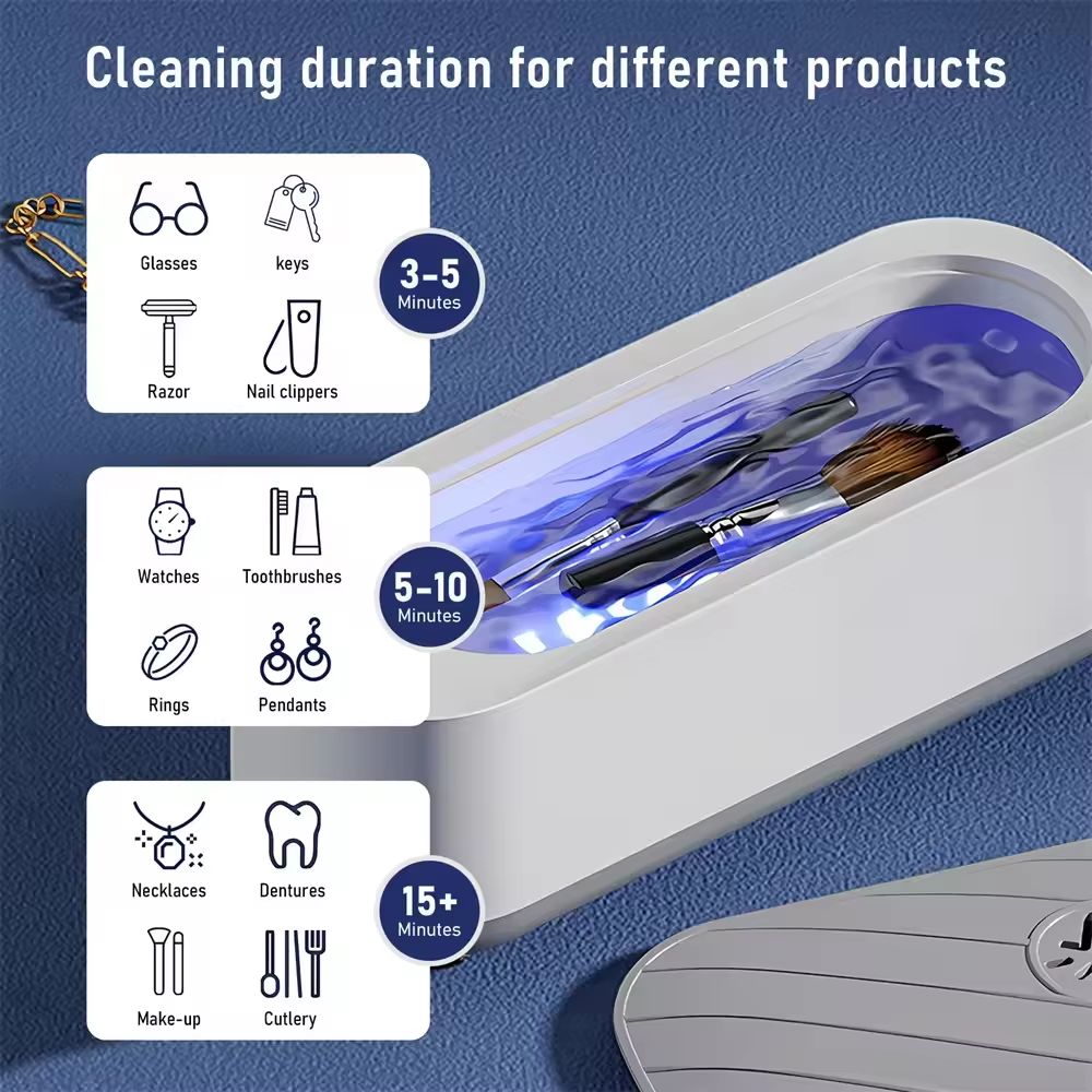 Upgraded Portable Ultrasonic Cleaning Machine High Frequency Vibration Washing Machine Cleaners Jewelry Glasses Watch Ring Necklaces Dentures Makeup tools Child's products Shaver Cleaning Tools