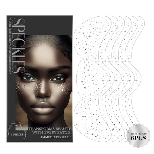 Glitter Freckles Face Tattoo Silver and Gold Fake Freckles Mixed Styles Glitter Freckles Face Tattoo Easily Create Freckle Makeup Stickers Waterproof and Durable Makeup Body Glitter