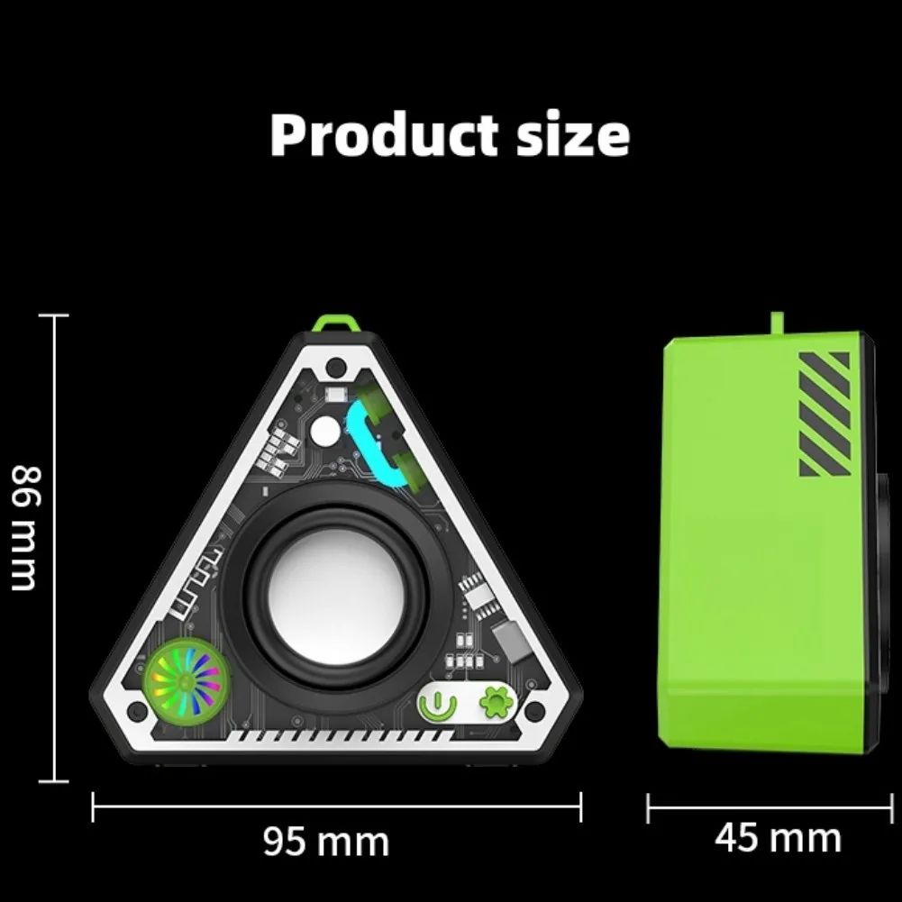 Stylish Portable Wireless Bluetooth Speaker Triangle Mecha Style Creative Wireless Speaker Outdoor and indoor Use Colorful Atmosphere Lights Creative Birthday Gifts Ideal Gift for Women Girls and Boys