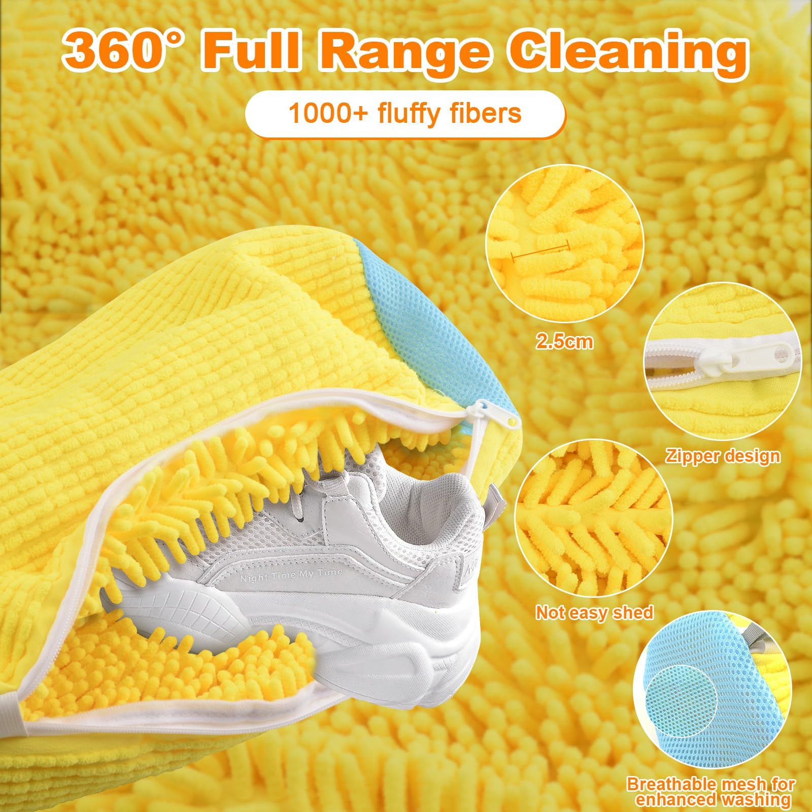 Washing Machine Bag Reusable Laundry Kit with Zipper Deep 360° Cleaning Shoe Bag Lightweight Portable Shoe Cleaner for Sneakers Canvas Tennis Trainers Laundry Storage Bag Value Gift for Women Mother
