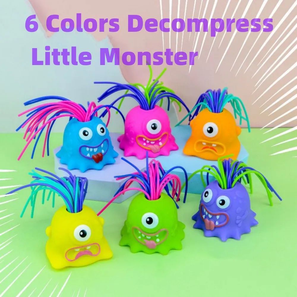 Fidget Toys Hair Fun Pulling Stress Relief Toys with Differernt Screams Novelty Screaming Monster for Adults Teens and Kids New Novelty Funny Screaming Little Monster Toys
