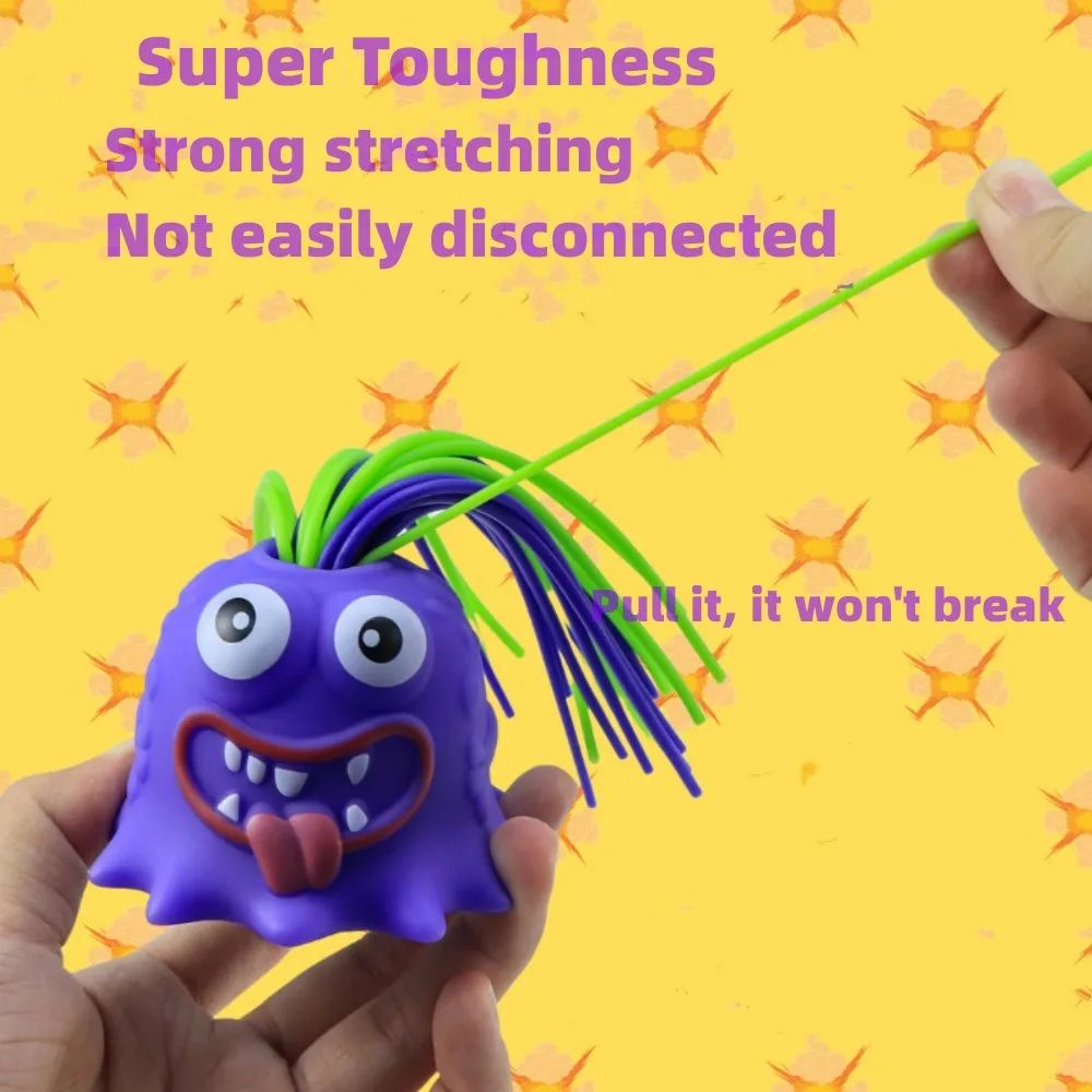 Creative Novelty Funny Hair Pulling Will Be Screaming Little Monster Toys Squeeze Prank Fidget Sound Toy Stress Relief Toy with Different Screaming and Venting Fidget Toys for Adults Teens Kids