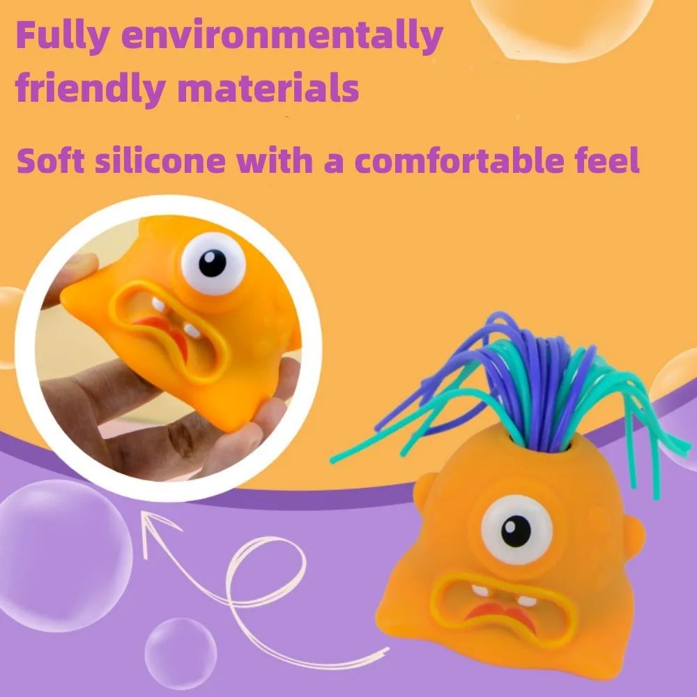 Creative Novelty Funny Hair Pulling Will Be Screaming Little Monster Toys Squeeze Prank Fidget Sound Toy Stress Relief Toy with Different Screaming and Venting Fidget Toys for Adults Teens Kids