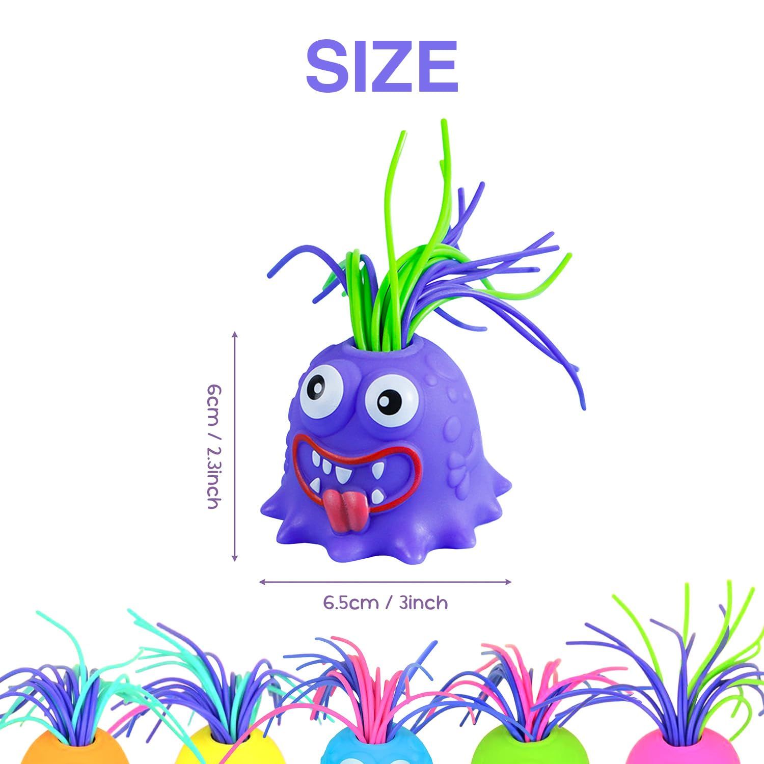 Creative Novelty Funny Hair Pulling Will Be Screaming Little Monster Toys Squeeze Prank Fidget Sound Toy Stress Relief Toy with Different Screaming and Venting Fidget Toys for Adults Teens Kids