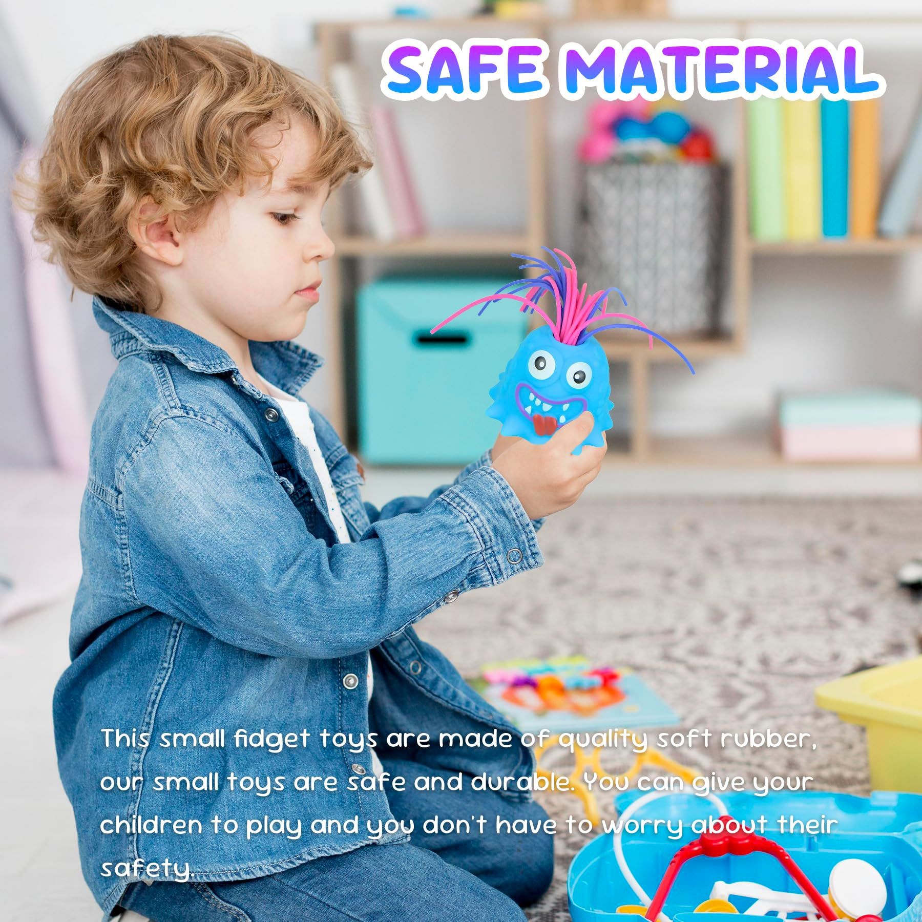 Creative Novelty Funny Hair Pulling Will Be Screaming Little Monster Toys Squeeze Prank Fidget Sound Toy Stress Relief Toy with Different Screaming and Venting Fidget Toys for Adults Teens Kids