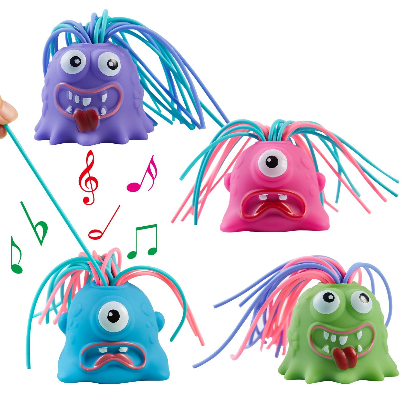 Fidget Toys Hair Fun Pulling Stress Relief Toys with Differernt Screams Novelty Screaming Monster for Adults Teens and Kids New Novelty Funny Screaming Little Monster Toys