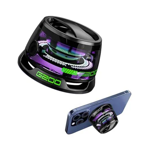 Multifunctional Magnetic Bluetooth Speaker Multifunctional Portable G200 Speaker with Multi RGB Color Light Show-3D Surround Sound Effect Phone Stand for iPhone Android TWS Pairing Outdoor Travel Home