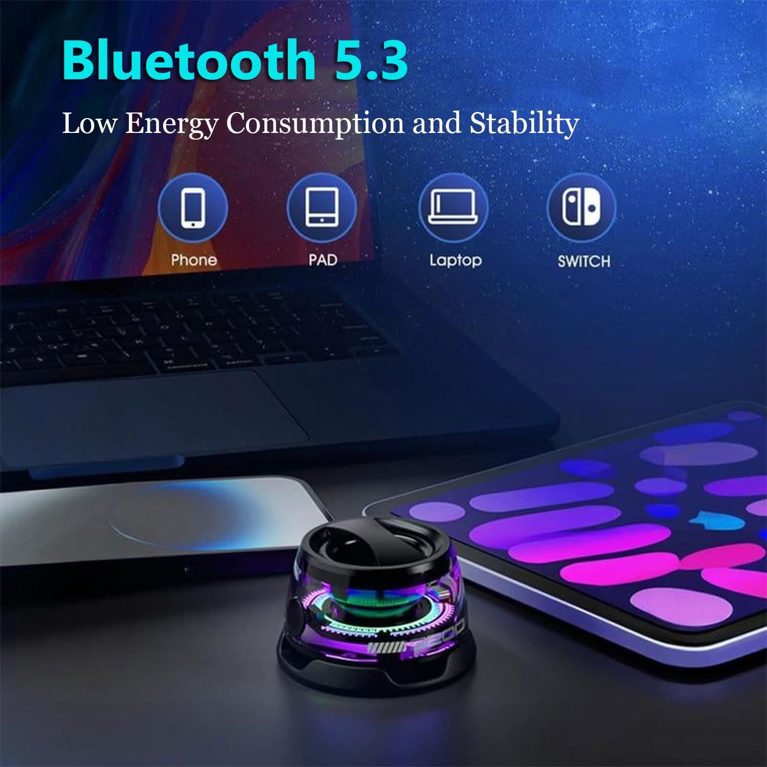 Multifunctional Magnetic Bluetooth Speaker Multifunctional Portable G200 Speaker with Multi RGB Color Light Show-3D Surround Sound Effect Phone Stand for iPhone Android TWS Pairing Outdoor Travel Home