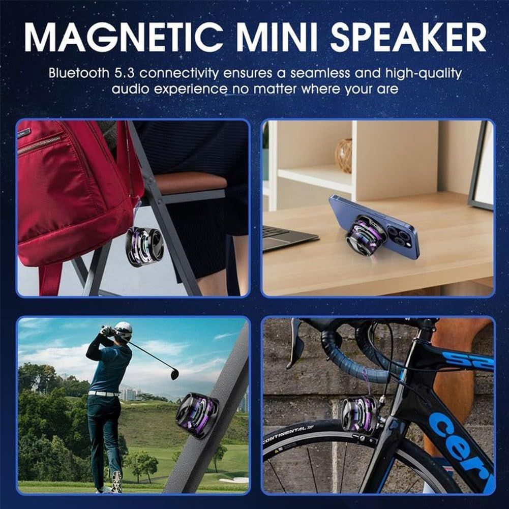Multifunctional Magnetic Bluetooth Speaker Multifunctional Portable G200 Speaker with Multi RGB Color Light Show-3D Surround Sound Effect Phone Stand for iPhone Android TWS Pairing Outdoor Travel Home