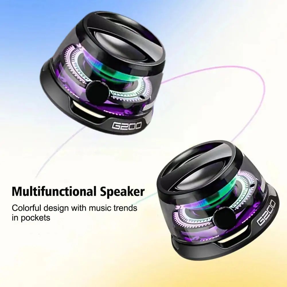 Multifunctional Magnetic Bluetooth Speaker Multifunctional Portable G200 Speaker with Multi RGB Color Light Show-3D Surround Sound Effect Phone Stand for iPhone Android TWS Pairing Outdoor Travel Home