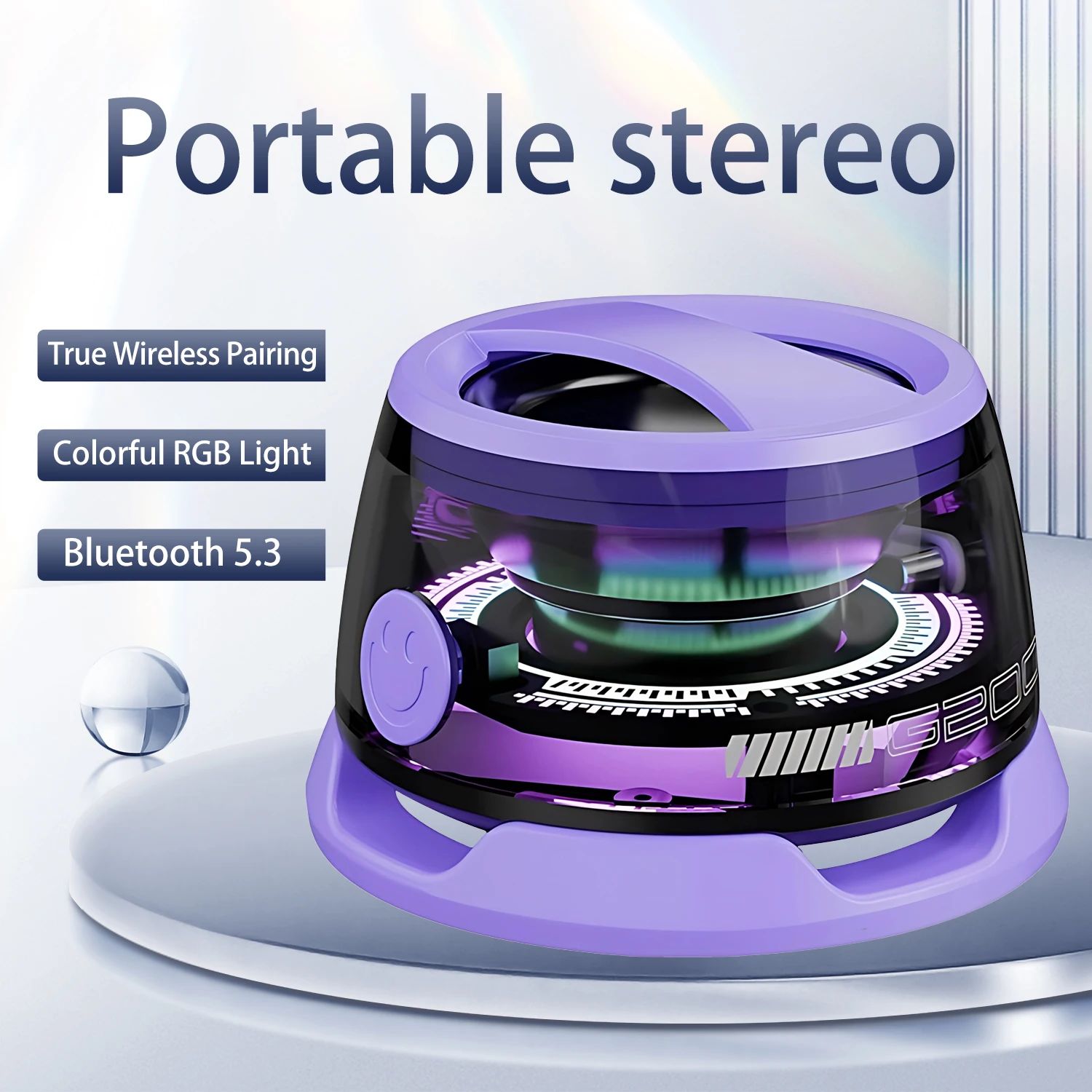 Multifunctional Magnetic Bluetooth Speaker Multifunctional Portable G200 Speaker with Multi RGB Color Light Show-3D Surround Sound Effect Phone Stand for iPhone Android TWS Pairing Outdoor Travel Home