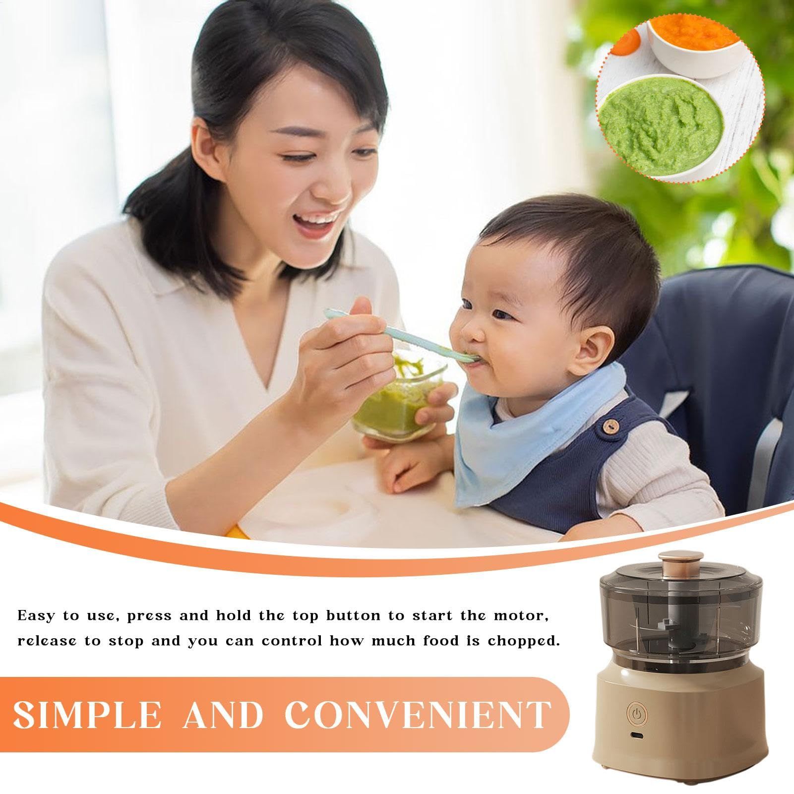 Electric Garlic Chopper Garlic Masher Mincer 350ml USB Rechargeable Garlic Mincer 350ml Baby Food Machine Meat Grinder Vegetable Cutter with Stainless Steel Blade Mini Chopper for Baby Food Family Use