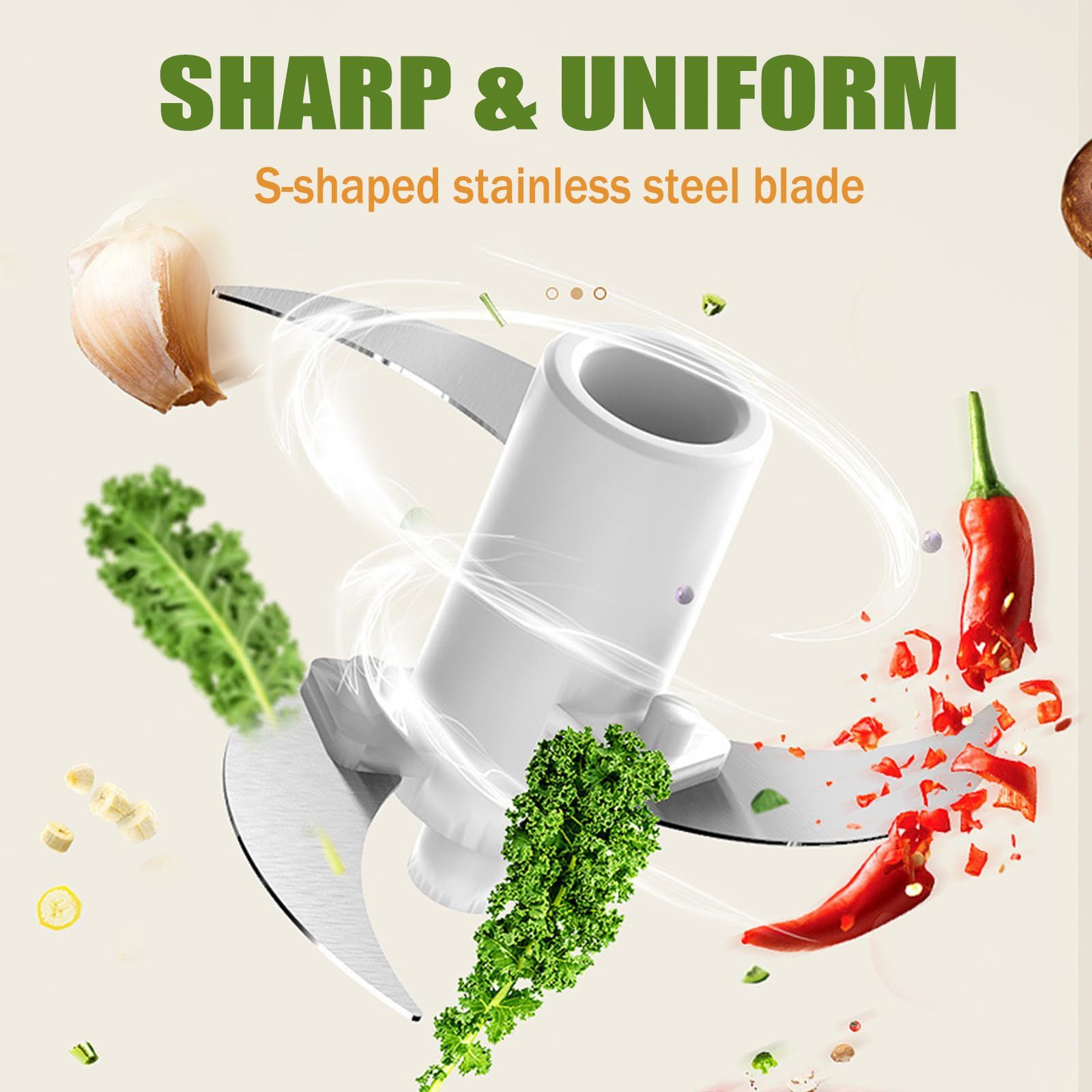 Electric Garlic Chopper Garlic Masher Mincer 350ml USB Rechargeable Garlic Mincer 350ml Baby Food Machine Meat Grinder Vegetable Cutter with Stainless Steel Blade Mini Chopper for Baby Food Family Use