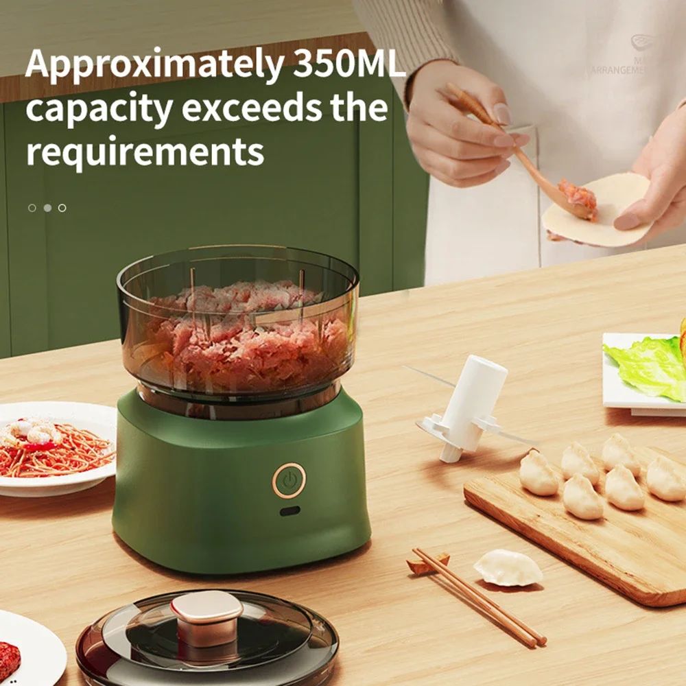 Mini Electric Chopper Electric Garlic Chopper 350ml USB Rechargeable Portable Food Processor Vegetable Chopper With USB Charging For Vegetable Pepper Baby Food Seasoning Meat Mincer Grinder