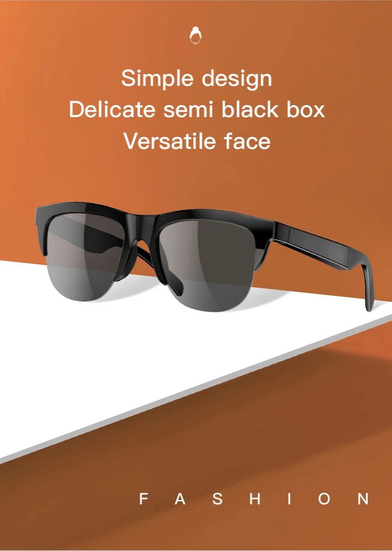 New Smart Bluetooth V5.3 Sunglasses Wireless Stereo Sound UV Protection Waterproof Built-in Speakers Mic for Music Calls Lightweight Ergonomic Black Frame Fashion Design Smart Glasses Best Gift