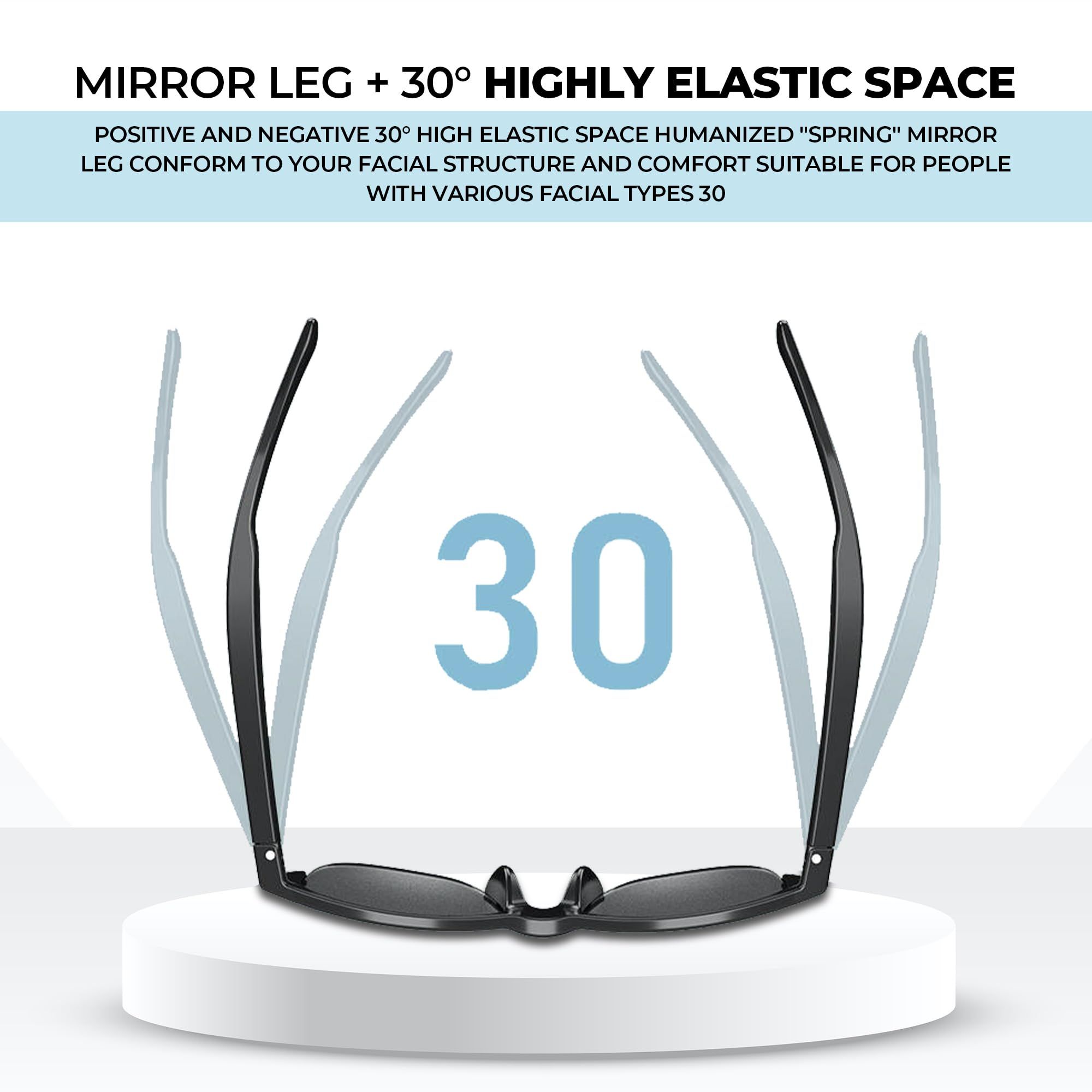 Smart Glasses V5.3 Bluetooth Sunglasses with Open Ear Speaker Headset Headphone Sunglasses Indoor Outdoor Bluetooth Speaker Sports UV Sun Protection Polarized Sunglasses Mens Women Audio Glasses