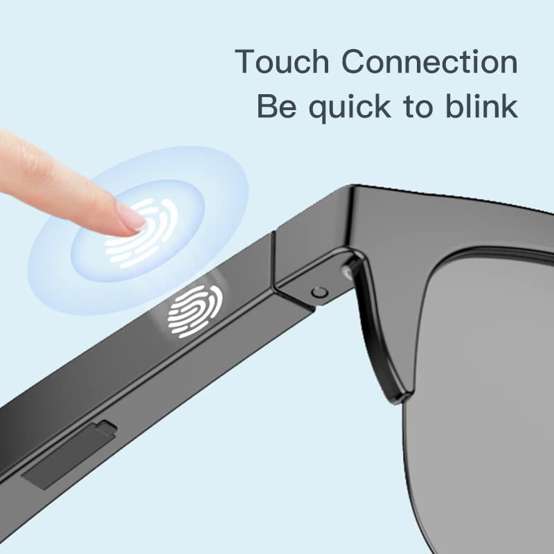 Smart Glasses V5.3 Bluetooth Sunglasses with Open Ear Speaker Headset Headphone Sunglasses Indoor Outdoor Bluetooth Speaker Sports UV Sun Protection Polarized Sunglasses Mens Women Audio Glasses
