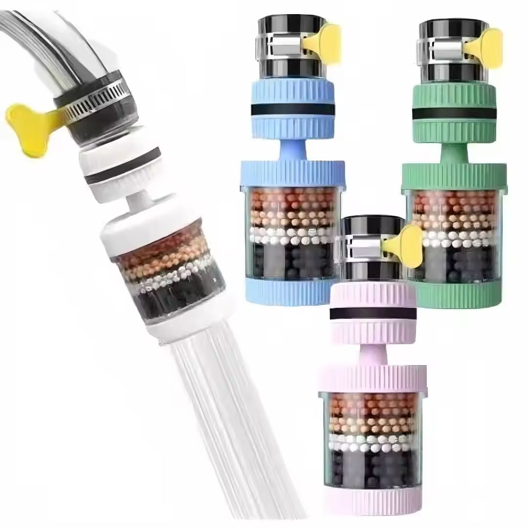2 Pcs Upgrade Tap Water Filter Adjustable Water Filter Visible filtering effect 6 Layers filtration 360 Degree Rotating Faucet Water Filter Kitchen Bathroom Universal Detachable for Cleaning and Reuse