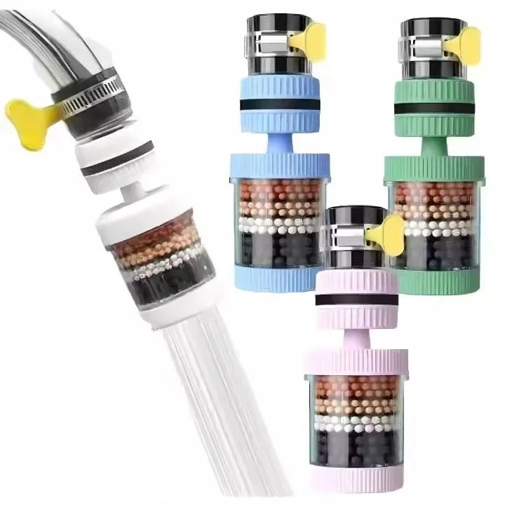2 Pcs Upgrade Tap Water Filter Adjustable Water Filter Visible filtering effect 6 Layers filtration 360 Degree Rotating Faucet Water Filter Kitchen Bathroom Universal Detachable for Cleaning and Reuse