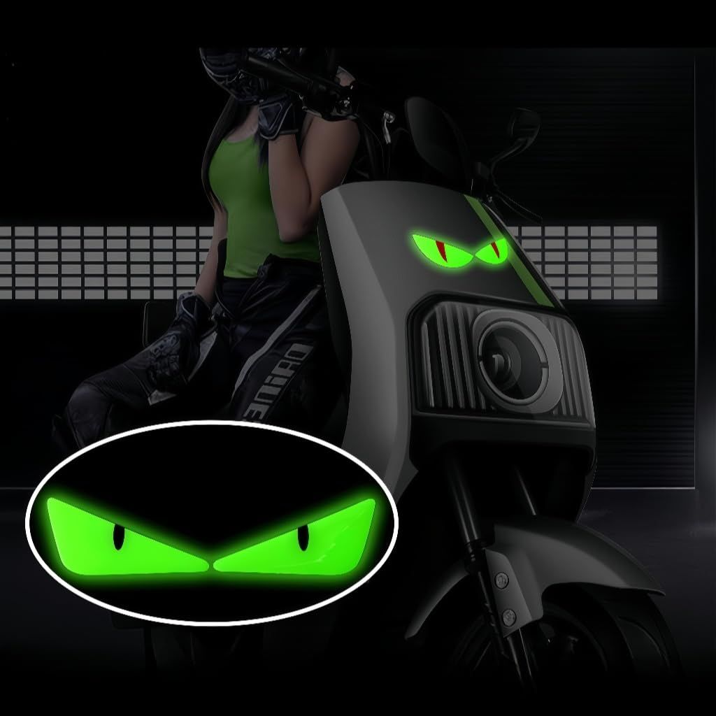 1 Pair (2pcs) Reflective Stickers for Car Motorcycle Helmet Bumper Window Laptop and Wall - Cute Warning Decals for Safe Night Driving Ideal for DIY Decoration or Gift 3D Luminous Sticker