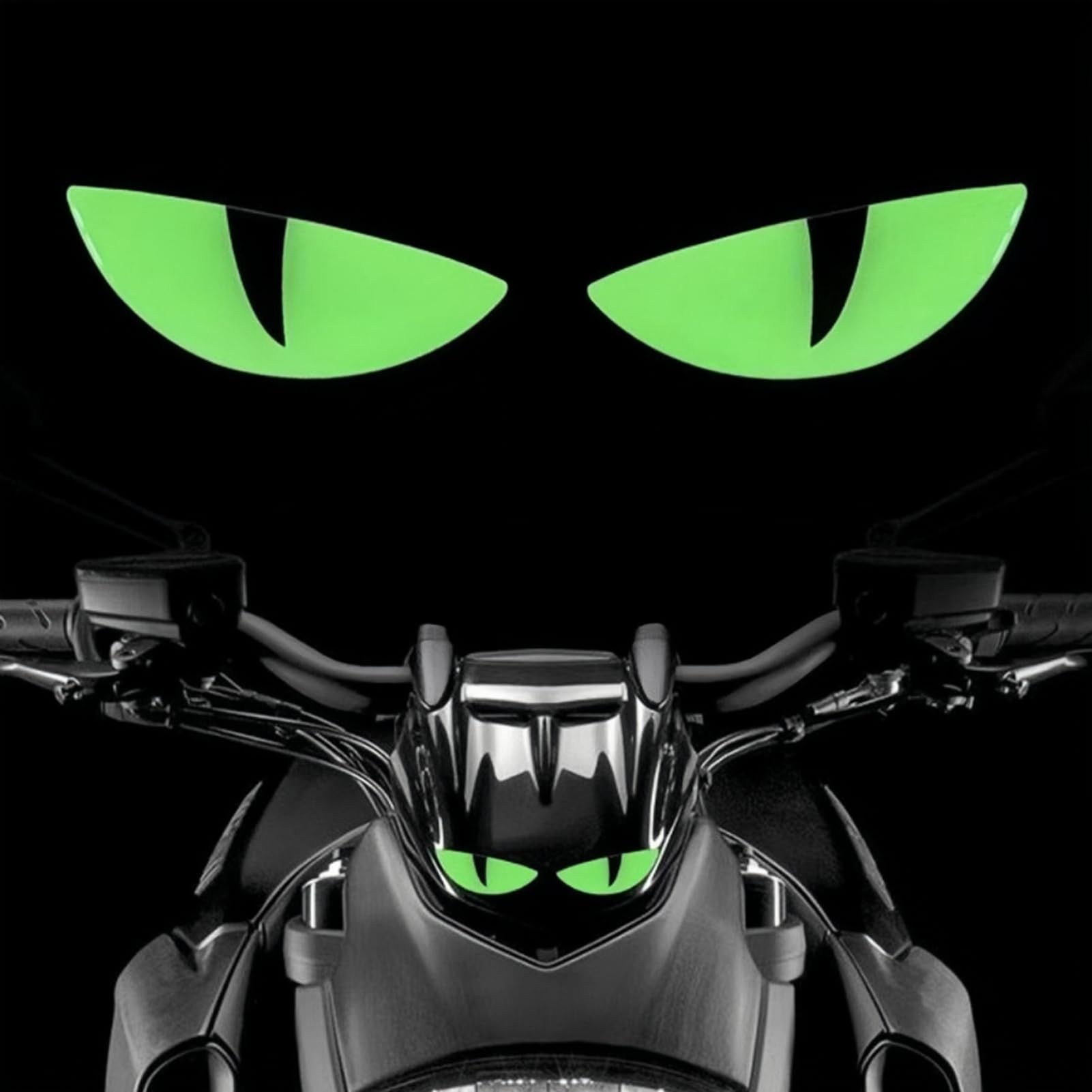 1 Pair (2pcs) Reflective Stickers for Car Motorcycle Helmet Bumper Window Laptop and Wall - Cute Warning Decals for Safe Night Driving Ideal for DIY Decoration or Gift 3D Luminous Sticker