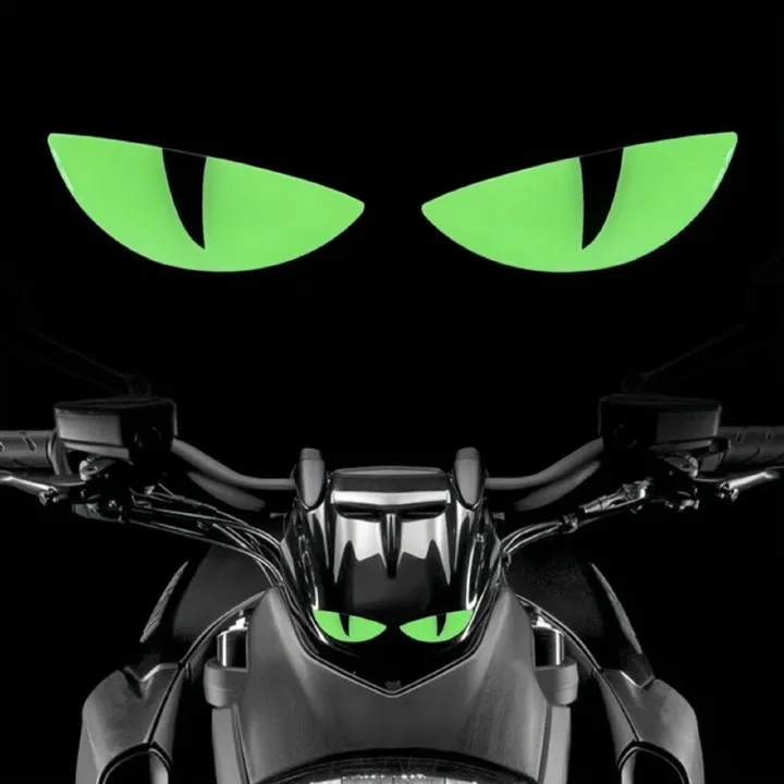 1 Pair (2pcs) Reflective Stickers for Car Motorcycle Helmet Bumper Window Laptop and Wall - Cute Warning Decals for Safe Night Driving Ideal for DIY Decoration or Gift 3D Luminous Sticker
