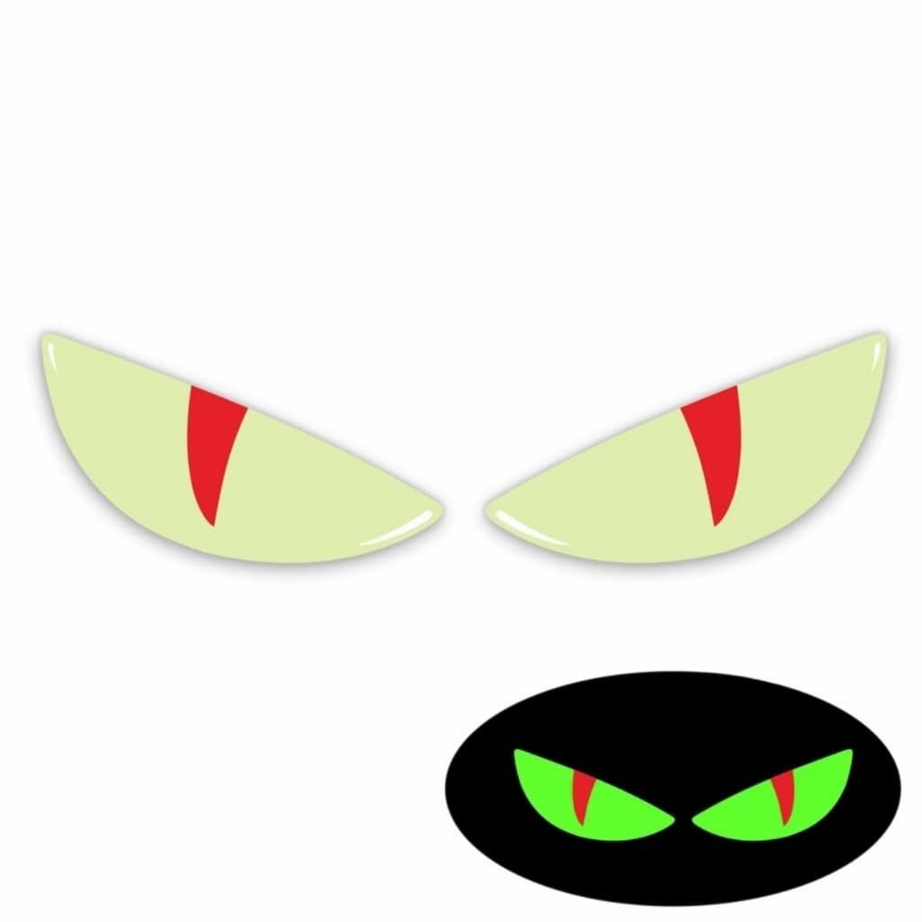 1 Pair (2pcs) Reflective Stickers for Car Motorcycle Helmet Bumper Window Laptop and Wall - Cute Warning Decals for Safe Night Driving Ideal for DIY Decoration or Gift 3D Luminous Sticker