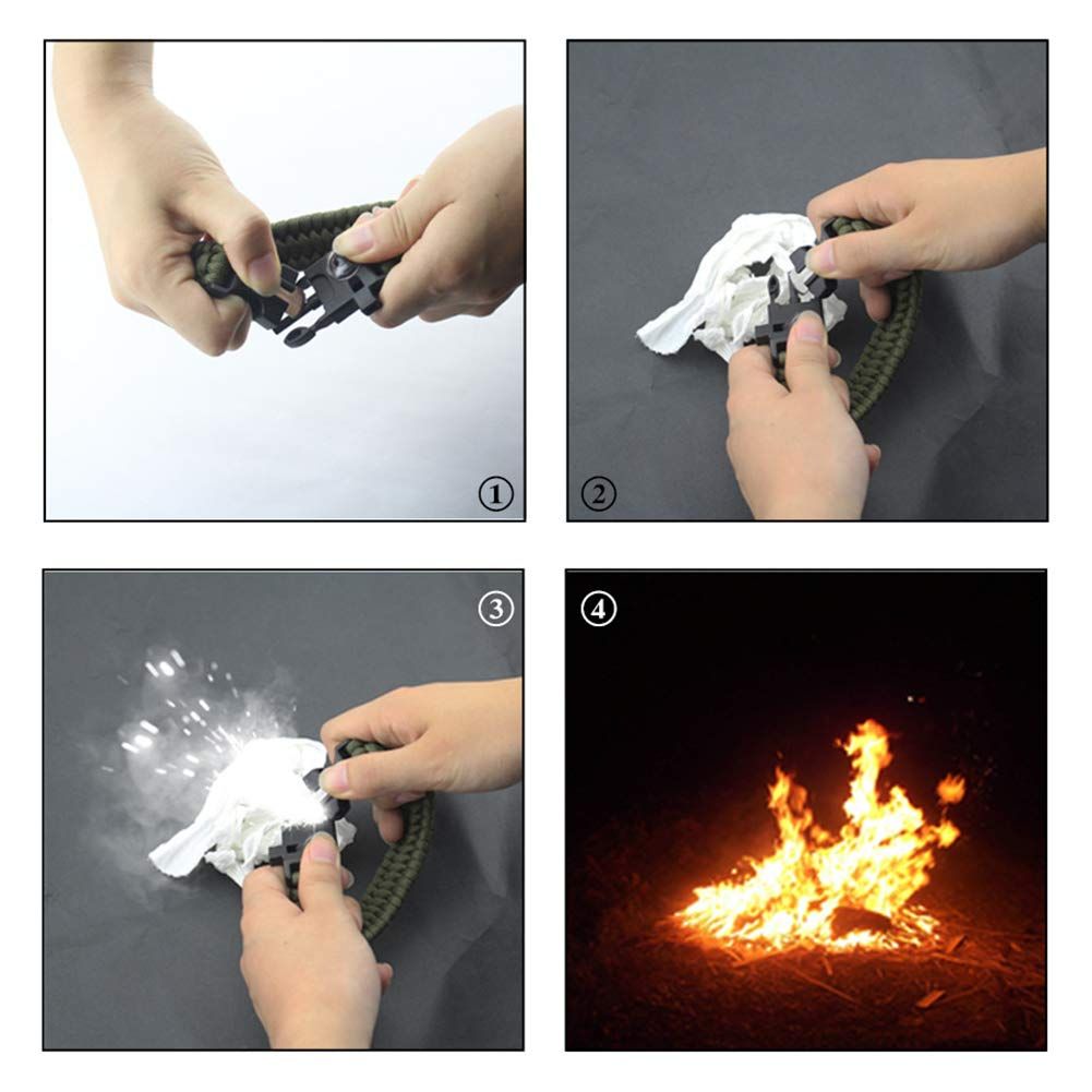 Outdoor Sports Watch, Multifunctional Survival Wristband, Survival Whistle, Stick, Compass, Thermometer, Outdoor Equipment