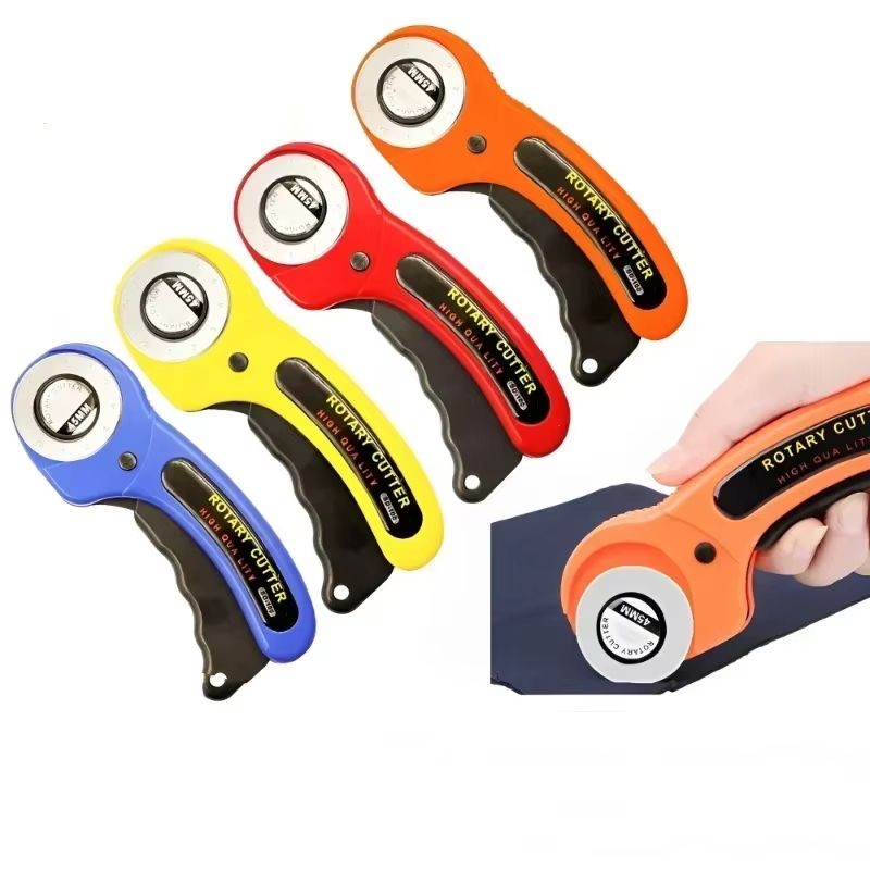Rotary Cutter Professional 45mm Rotary Fabric Cutter with Safety Lock for Fabric Leather Craft Cutting Tools with Ergonomic Handle for DIY Fabric Patchwork Sewing Quilting Craft Rotary Cutting Tool