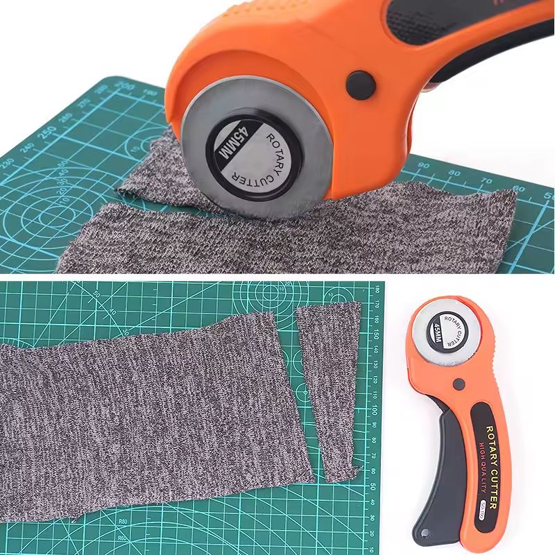 Professional 45mm Rotary Fabric Cutter Ergonomic Handle Rotary Cutter for Fabric Soft Handle and Safety Lock for Precise Cutting Sewing Fabric Cutting Leather Cutting and Other DIY Hand Tools Project
