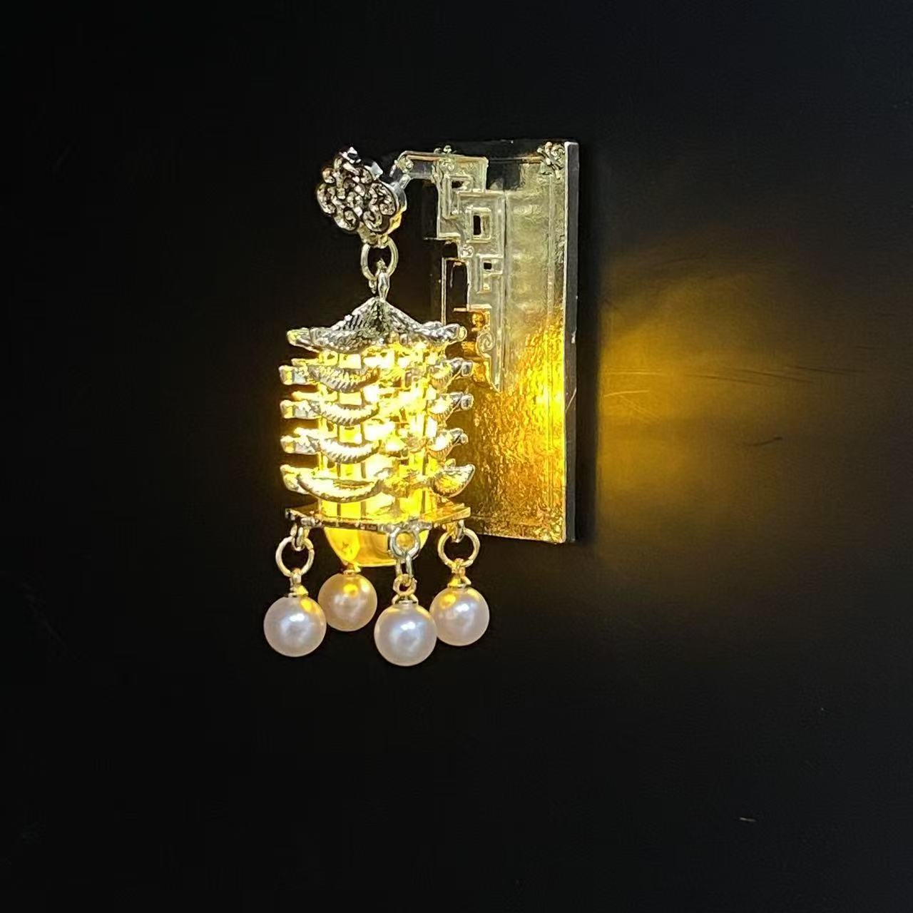 2 Pcs Mini Unique LED Fridge Magnets Chinese Style Ancient Palace Pearl Refrigerator Hanging Decorative Night Lamp Christmas Festive Ambiance Home Decor Accents Other Novelty Lighting Creative Gifts