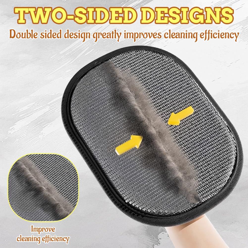 2025 Upgraded Pet Grooming Gloves Pet Hair Removal Glove for Cats Dogs Samll Animals Efficient Grooming De-Shedding Tool Reusable Hair Remover for Washing Deshedding Double Sided Grooming Gloves