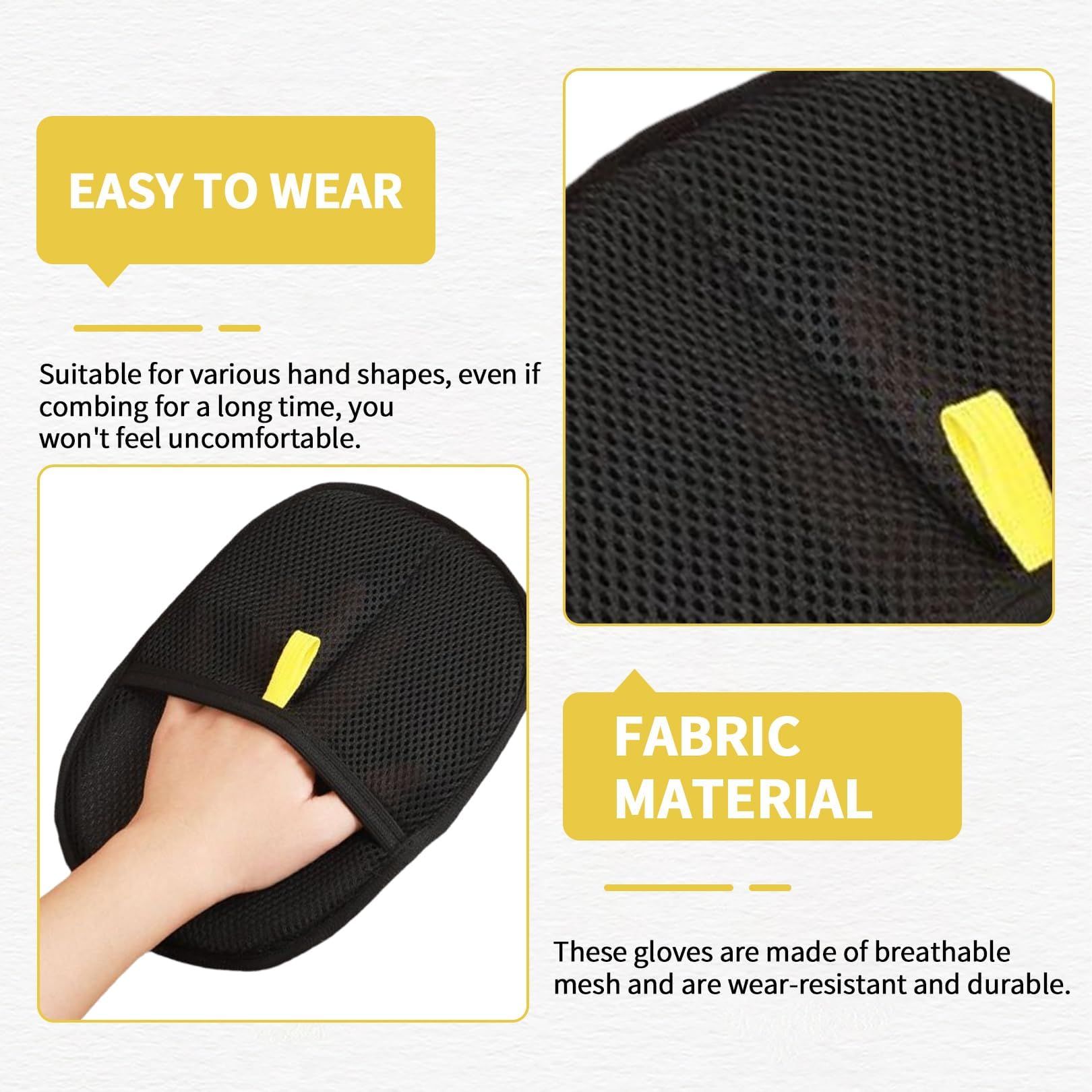 1/2 Pcs Pet Grooming Gloves Double Sided Grooming Glove for Pets Hair Remover Gloves Reusable Grooming Gloves Hands on Static Removal Gloves Pet Hair Multiuse Grooming Gloves for Washing Deshedding